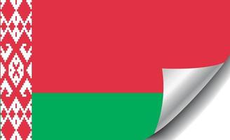 Belarus flag with curled corner vector