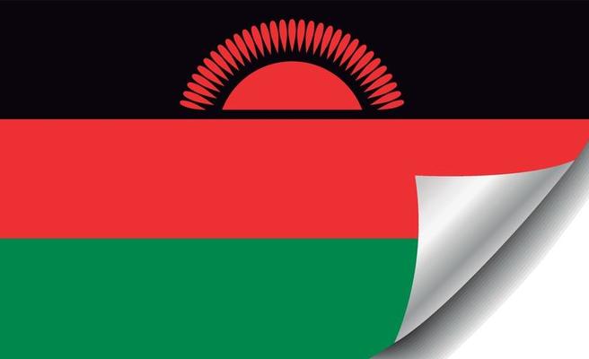 Malawi flag with curled corner