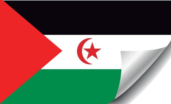 Western Sahara flag with curled corner