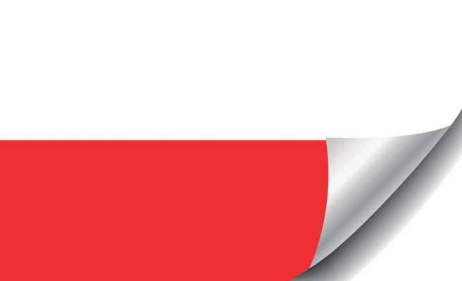 Poland flag with curled corner