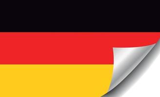 bandera de alemania con esquina rizada vector