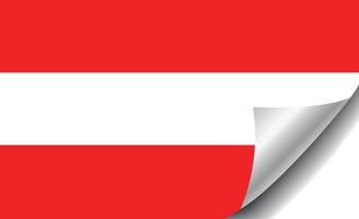 Austria flag with curled corner vector