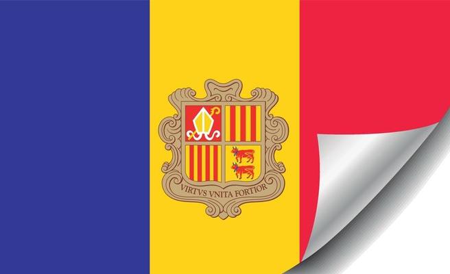 Andorra flag with curled corner