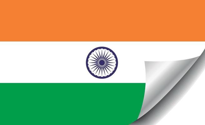 India flag with curled corner