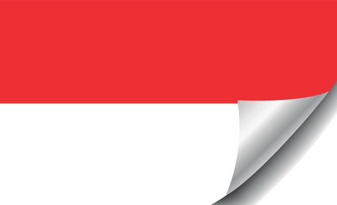 Indonesia flag with curled corner