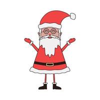 Cute cartoon Santa Claus on white background. vector