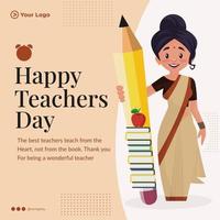 Happy teachers day banner design template vector