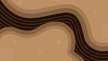 Brown shape line art organic shape memphis abstract background vector