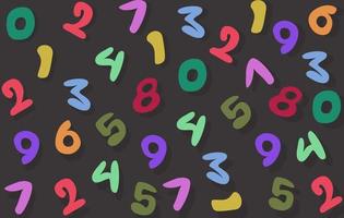 colorful number background 0 to 9 vector