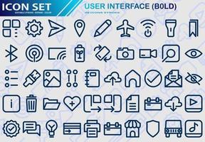 user interface line icons set vector