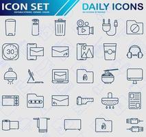 daily icons set vector