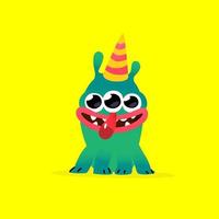 Illustration of a cute, lovely monster character. vector