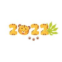 New Year 2022 background with tiger font lettering. vector