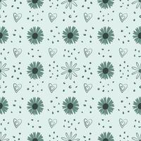 Seamless Pattern of Cosmos and Daisy Flower vector