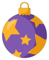 Simple flat style icon of Shiny Christmas tree toy vector