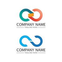 diseño de infinito diseño vectorial logotipo empresarial y símbolo vector