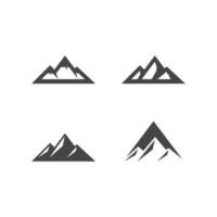 icono de montaña logo iceberg y diseño colinas vector