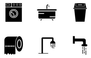 bathroom icon set element vector