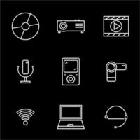 video icon set element vector