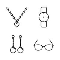 fashion icon set with outline style vector for your web design