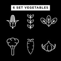 conjunto de iconos de verduras vector