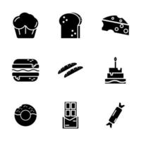 bakery icon set solid style vector
