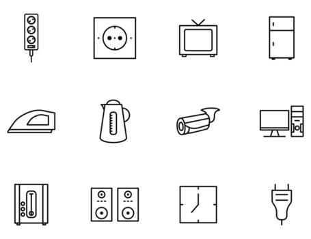 electronic icon set element vector