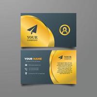 professional business business card template with luxury gold theme vector