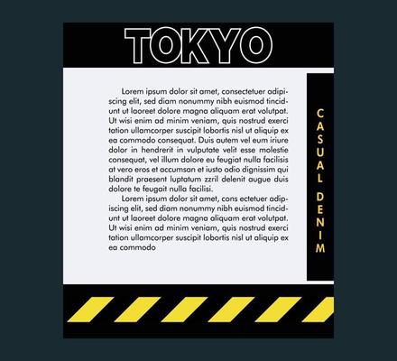 Vector graphic of lettering Tokyo with a white stroke.