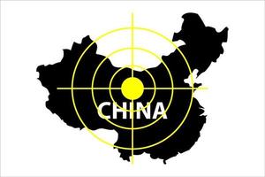 illustration vector graphic of target China. Silhouette of China map.