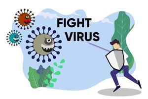 Illustration vector graphic of fight covid-19 corona virus.