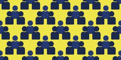 Seamless pattern of Person Contact Icon isolated on yellow background vector