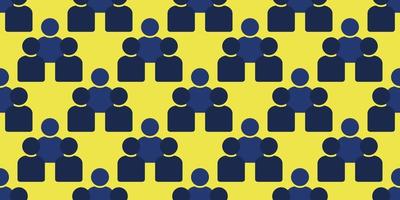 Seamless pattern of Person Contact Icon isolated on yellow background vector