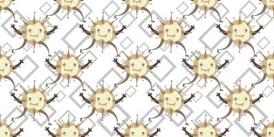 Seamless pattern of Cute cartoon germ in flat style design. vector