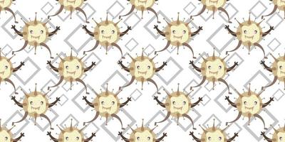 Seamless pattern of Cute cartoon germ in flat style design. vector