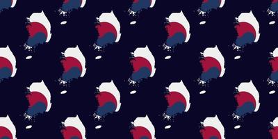 Seamless pattern of Map of South Korea with flag vector