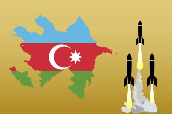 illustration of firing missiles. Armenia-Azerbaijan conflict 2020.