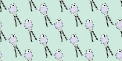 Seamless pattern of Digital Camera on a Tripod design vector