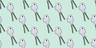 Seamless pattern of Digital Camera on a Tripod design vector