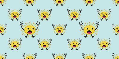 Seamless pattern of Cute cartoon germ in flat style design vector