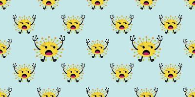 Seamless pattern of Cute cartoon germ in flat style design vector