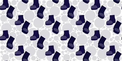 Seamless pattern of safety boots isolated on circle fill background. vector