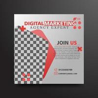 diseño de plantillas de redes sociales post vacantes de marketing digital vector
