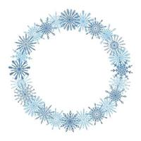 Beautiful winter season, Christmas, New Year round frame vector