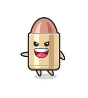 bullet cartoon with very excited pose vector