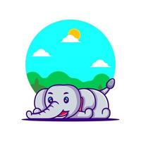 Cute Elephant Cartoon Illustration vector