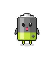 the amazed expression of the battery cartoon vector