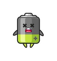 the dead battery mascot character vector