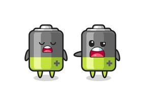 illustration of the argue between two cute battery characters vector