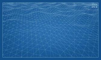 Abstract 3D wave wireframe of surrounding contour pattern. Vector. vector